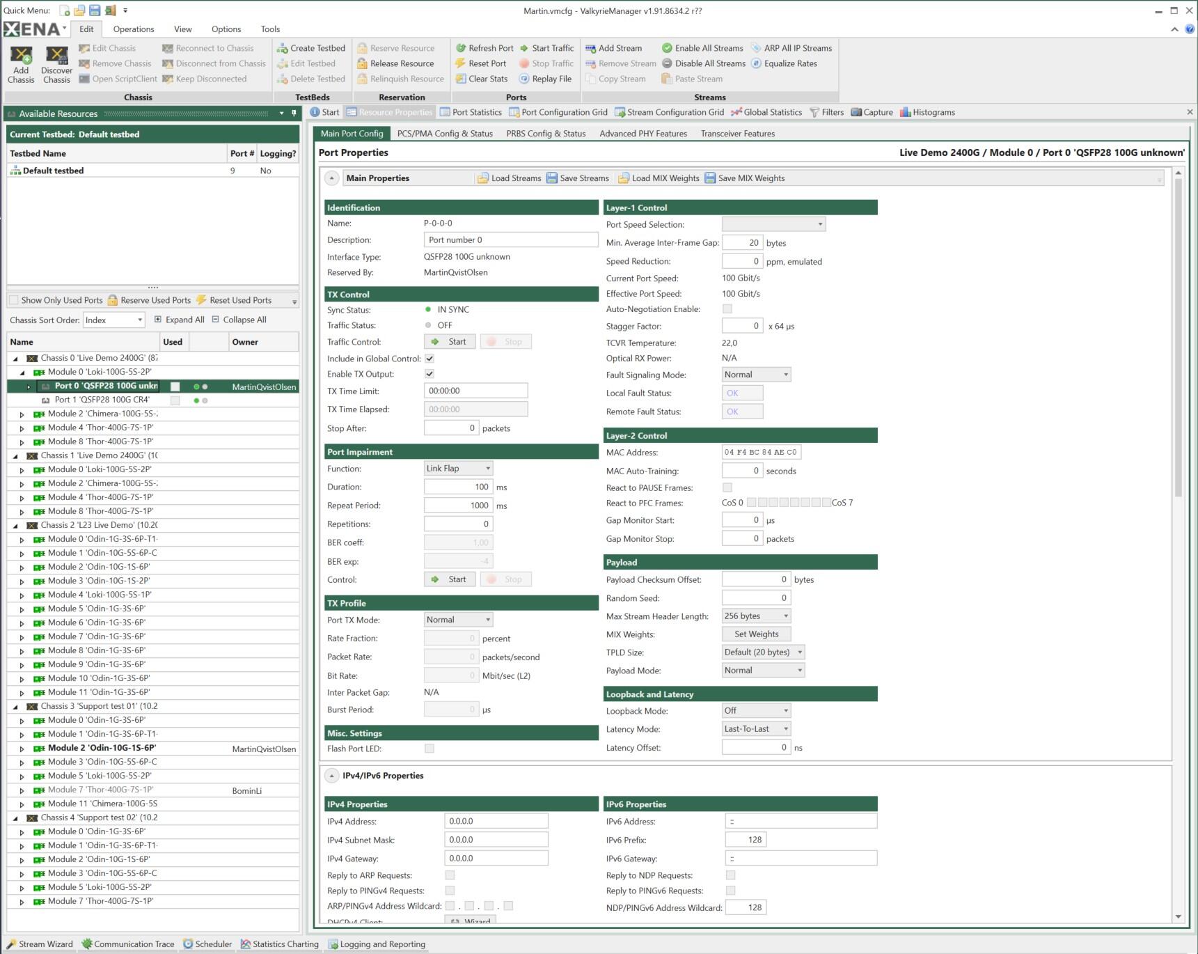 Xena Networks XenaManager software
